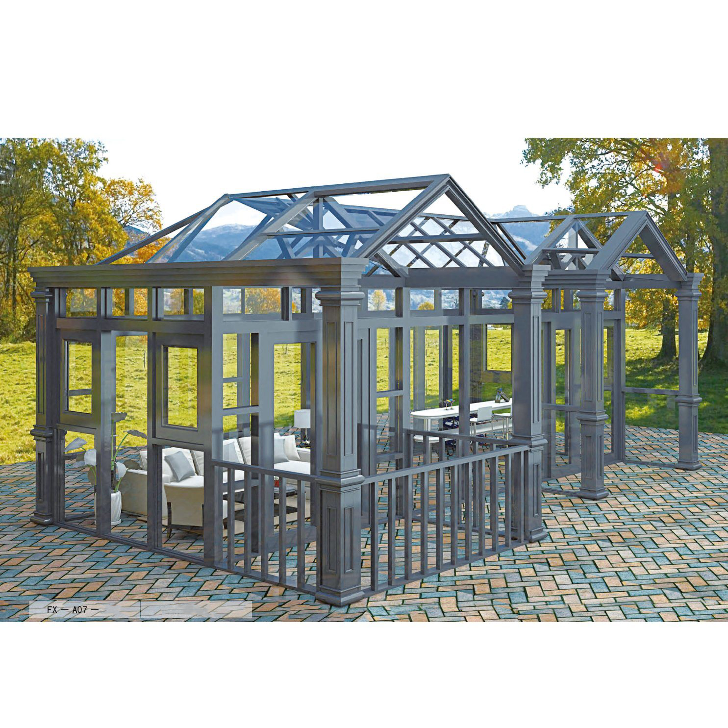 Normal profile with Single / Double Glass for medium aluminum sunroom 